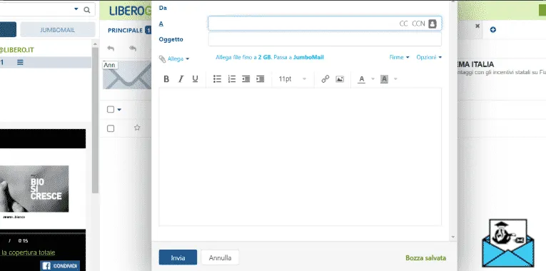 inviare email con libero