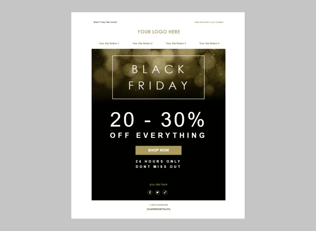 esempi newsletter black friday